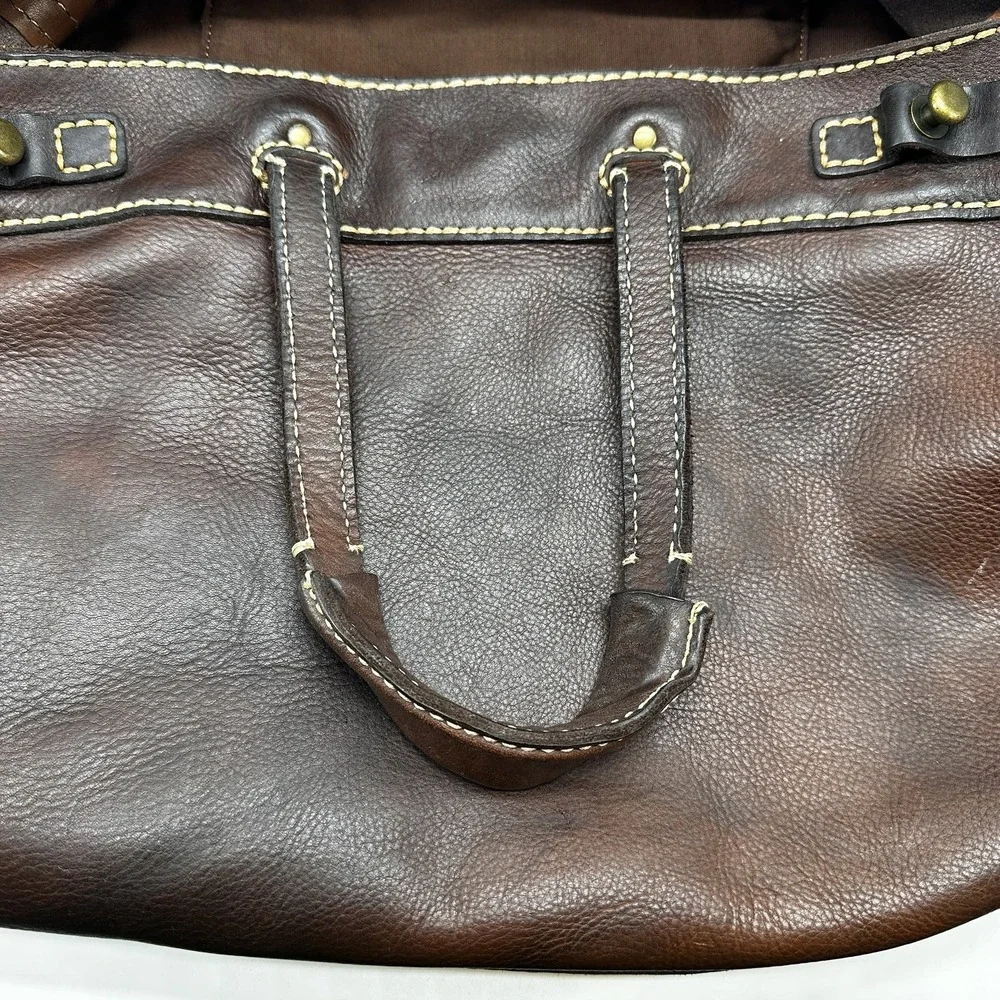 JEAN SHOP Leather Satchel Bag Distressed Large Messenger Tote New York